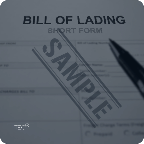 Bill of Lading Sample