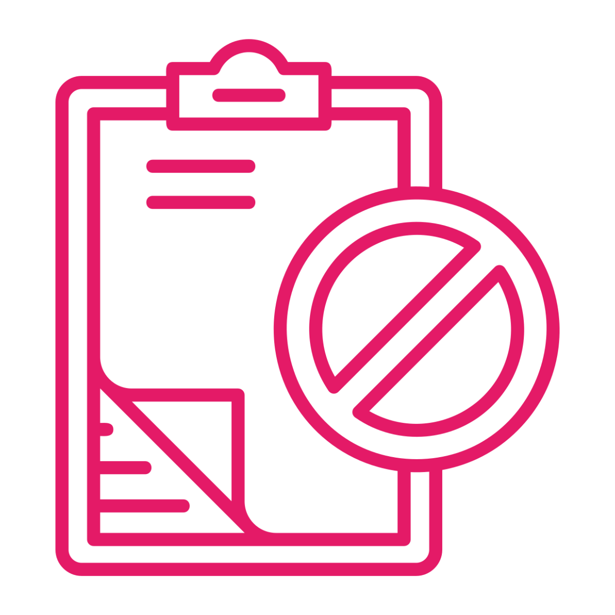 Icon for logistics and documentation rejection