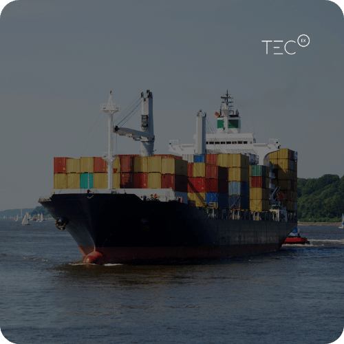 Cargo ocean freight on the open sea