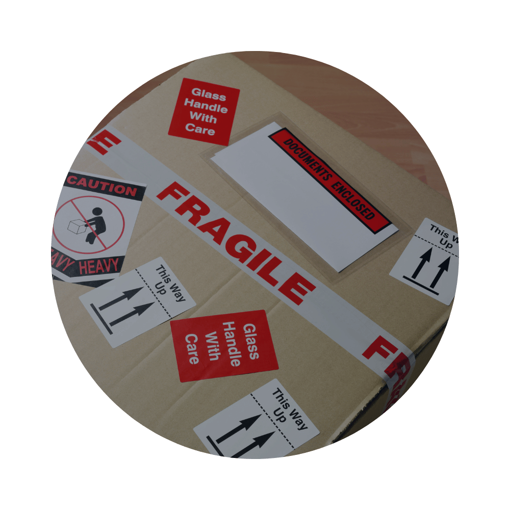 Fragile label examples