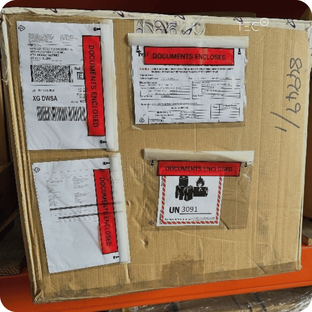 Shipping lithium batteries via courier label example