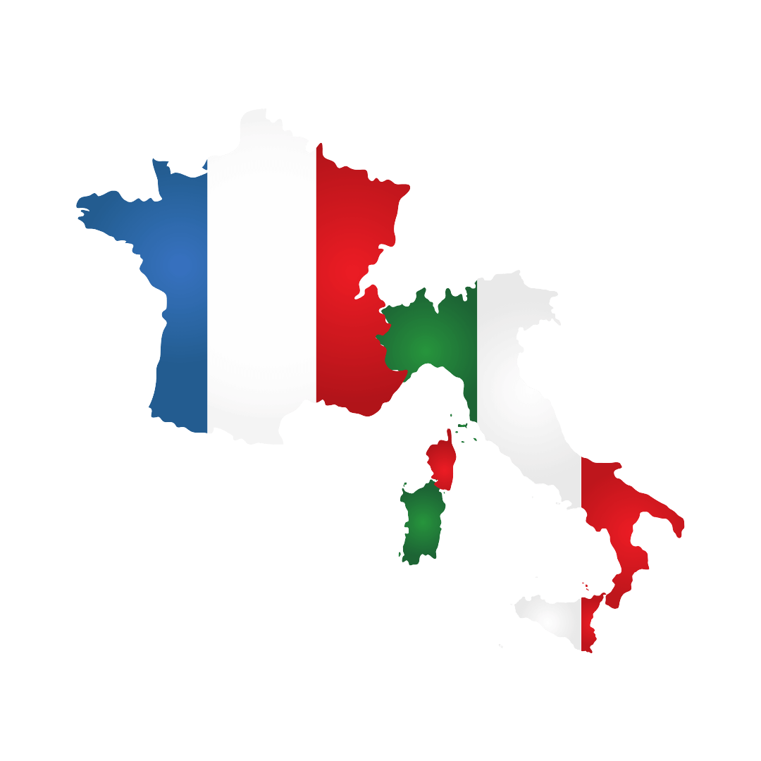 France and Italy Map Flag icon