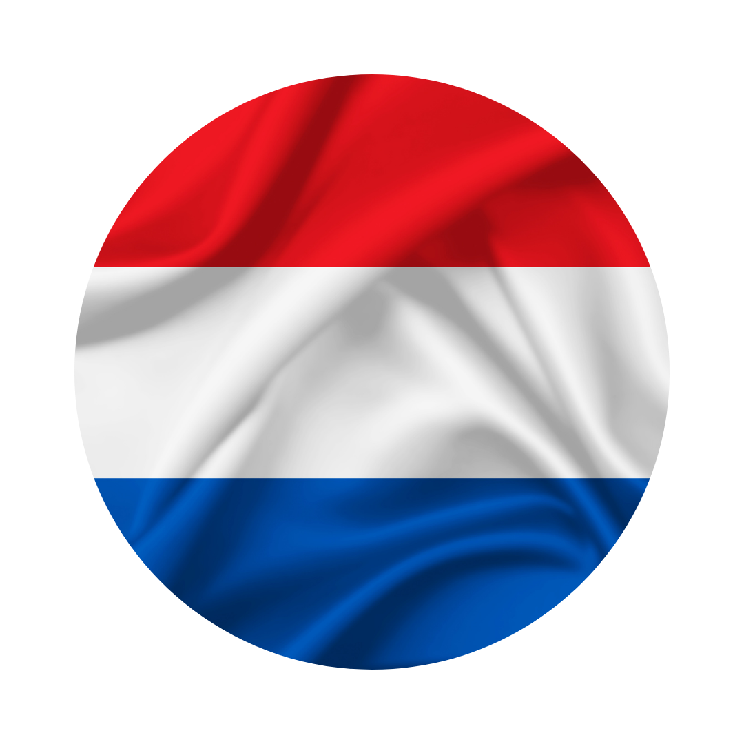 The Netherlands flag in a circle